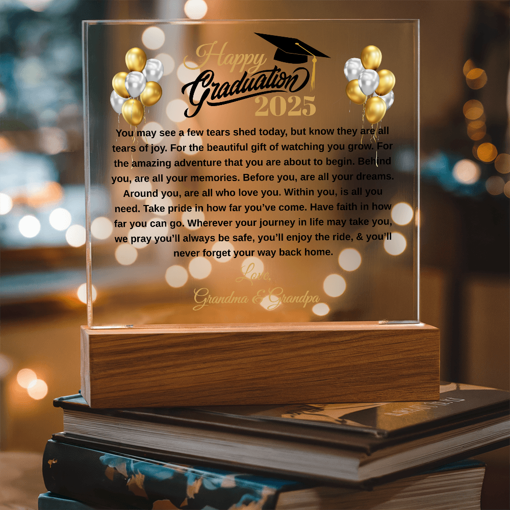gifts for mom, gifts for dad, gifts for wife, gifts for husband, gifts for daughter, gifts for son, Happy Graduation Plaque For Daughter From Grandma & Grandpa