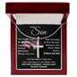 gifts for mom, gifts for dad, gifts for wife, gifts for husband, gifts for daughter, gifts for son, Not Just A Hero Artisan Cross Necklace W/Snake Chain