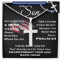 gifts for mom, gifts for dad, gifts for wife, gifts for husband, gifts for daughter, gifts for son, Not Just A Hero Personalized Cross Necklace W/Snake Chain