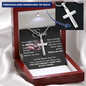 gifts for mom, gifts for dad, gifts for wife, gifts for husband, gifts for daughter, gifts for son, Not Just A Hero Personalized Cross Necklace W/Snake Chain