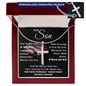 gifts for mom, gifts for dad, gifts for wife, gifts for husband, gifts for daughter, gifts for son, Not Just A Hero Personalized Cross Necklace W/Snake Chain