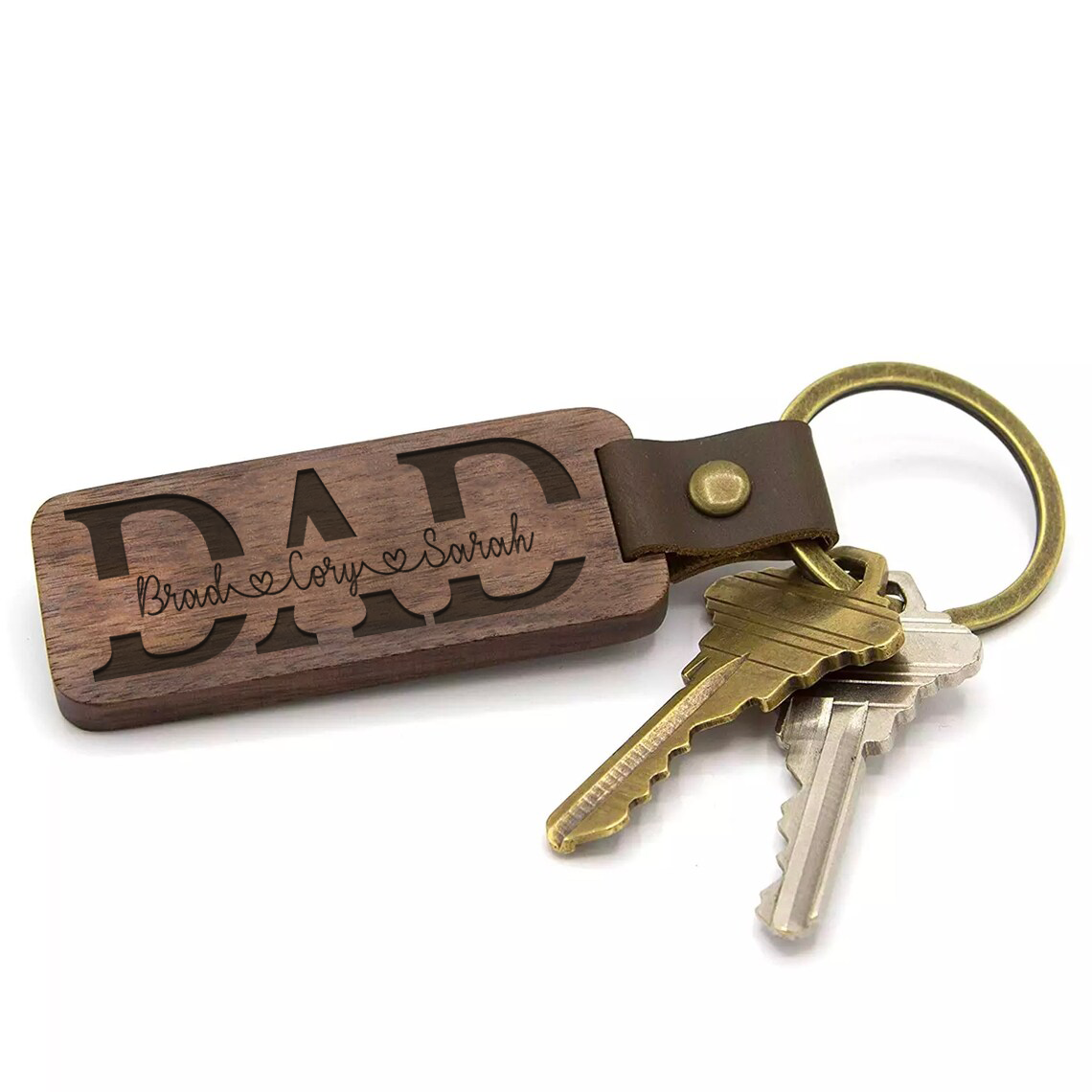 Personalized Wooden KeyChain For Dad gifts for mom, gifts for dad, gifts for wife, gifts for husband. Find gifts for daughter, gifts for son. Free shipping US