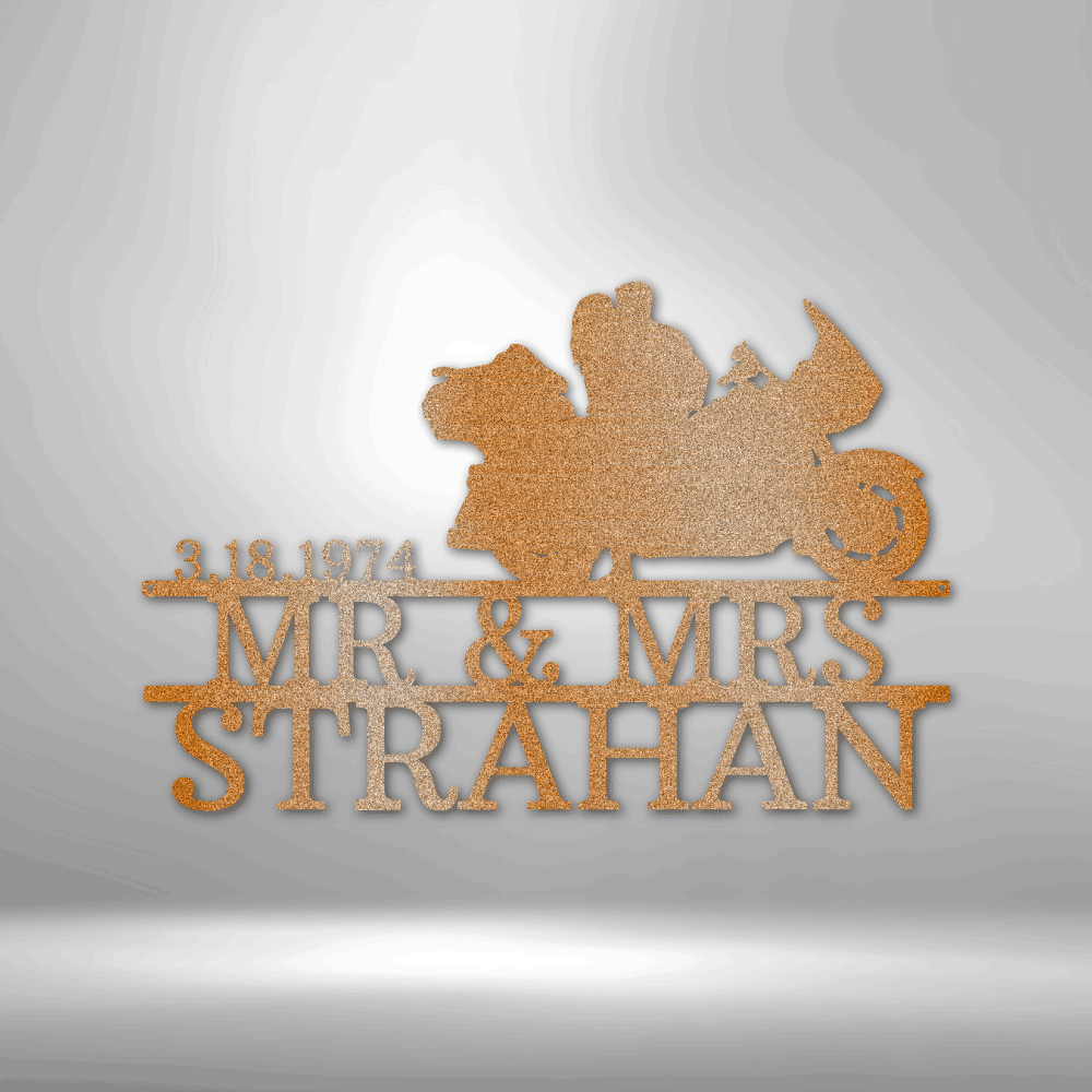 Last Name Metal Sign, Personalized Name Sign, Metal Monogram, Metal Wall Art, Metal Signs, Wedding Monogram, Mr and Mrs sign, Anniversary Gift, Great Gifts For Bikers, Great Gifts For Couples, Great Gifts For Outdoor Lovers, Great Housewarming Gifts, Great Metal Art, Great Personalized Gifts, Great Wall Art