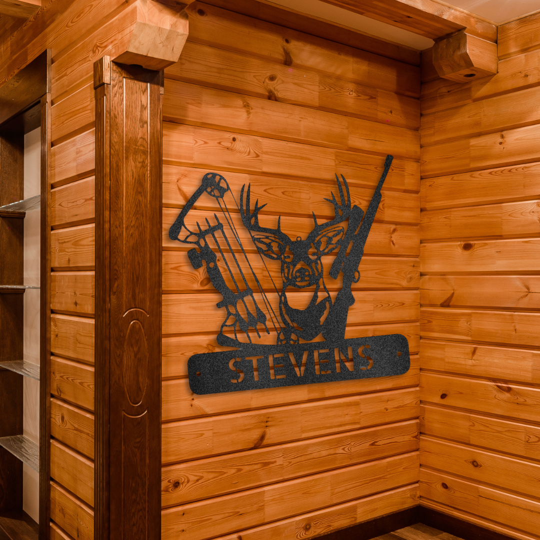 Deer Hunter Monogram - Steel Sign