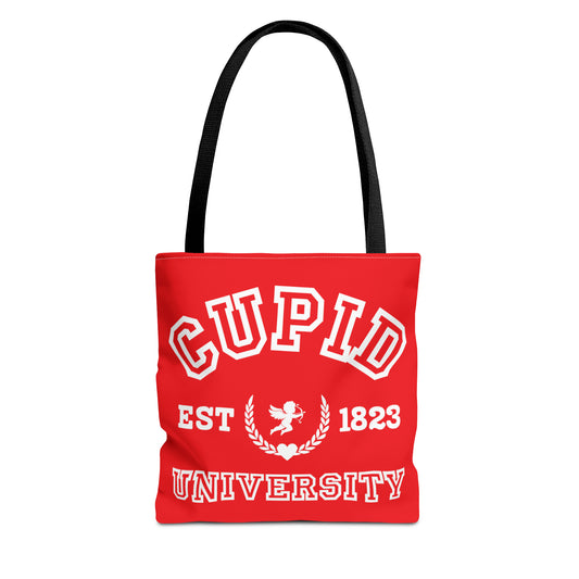 Cupid University tote bags. Cute Valentine's Day gift, Funny College gift, Gift for girlfriend. Sorority sister gift. Great Birthday Gifts For Daughters, Great Fashion Gifts, Great Congratulations Gifts, Great Gifts For Daughters, Great Graduation Gifts For Daughter, Great Sweet 16 Gifts For Daughters