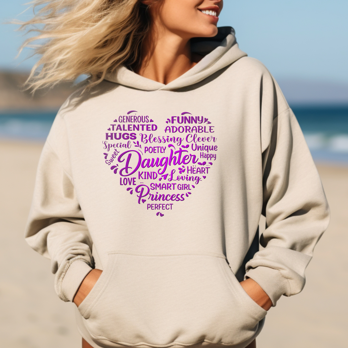 gifts for mom, gifts for dad, gifts for wife, gifts for husband, gifts for daughter, gifts for son, Word Cloud Pullover Hoodie Gift For Daughter