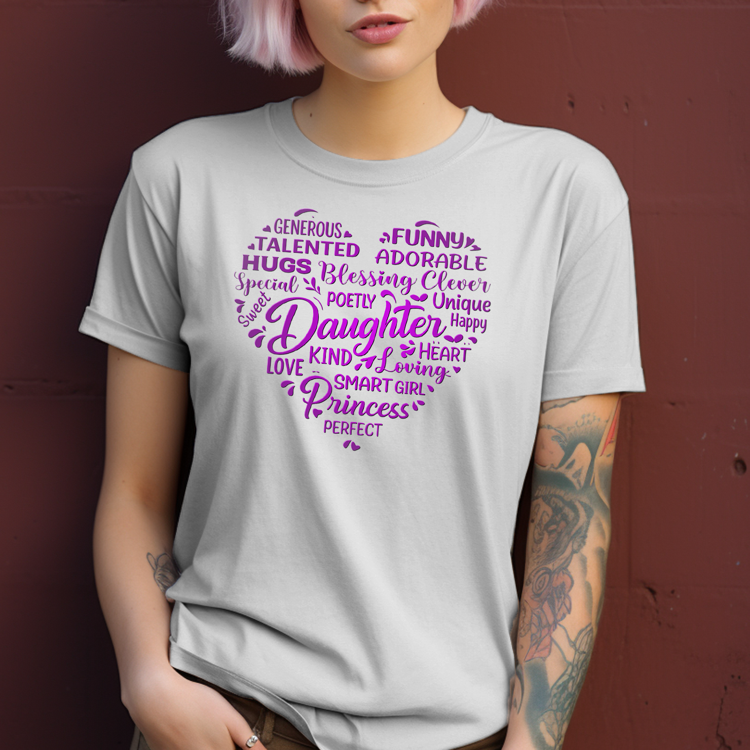 gifts for mom, gifts for dad, gifts for wife, gifts for husband, gifts for daughter, gifts for son, Word Cloud Jersey Short-Sleeve T-Shirt Gift For Daughter