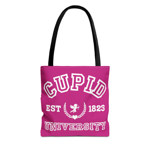 Cupid University tote bags. Cute Valentine's Day gift, Funny College gift, Gift for girlfriend. Sorority sister gift. Great Birthday Gifts For Daughters, Great Fashion Gifts, Great Congratulations Gifts, Great Gifts For Daughters, Great Graduation Gifts For Daughter, Great Sweet 16 Gifts For Daughters