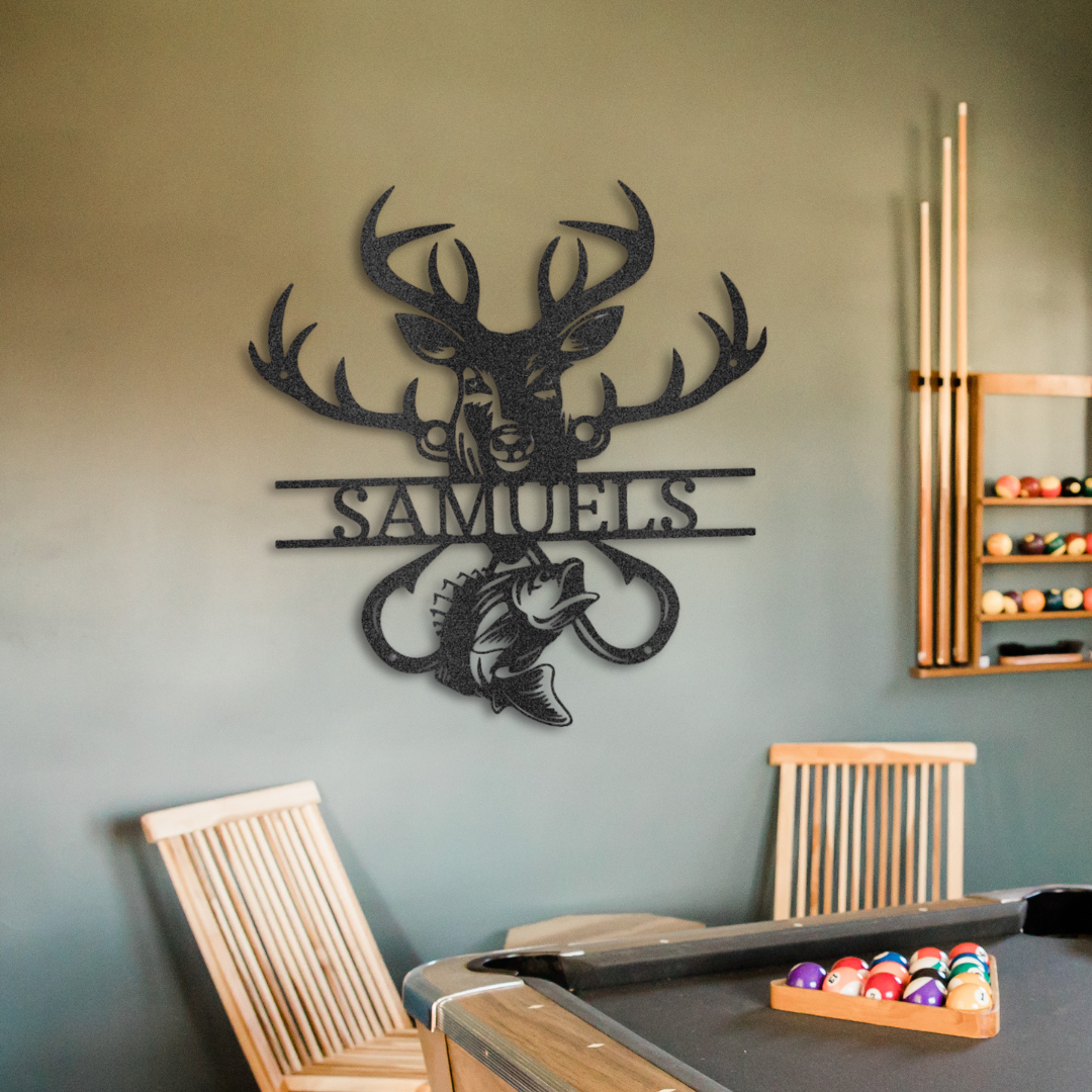 Outdoorsman Monogram - Steel Sign
