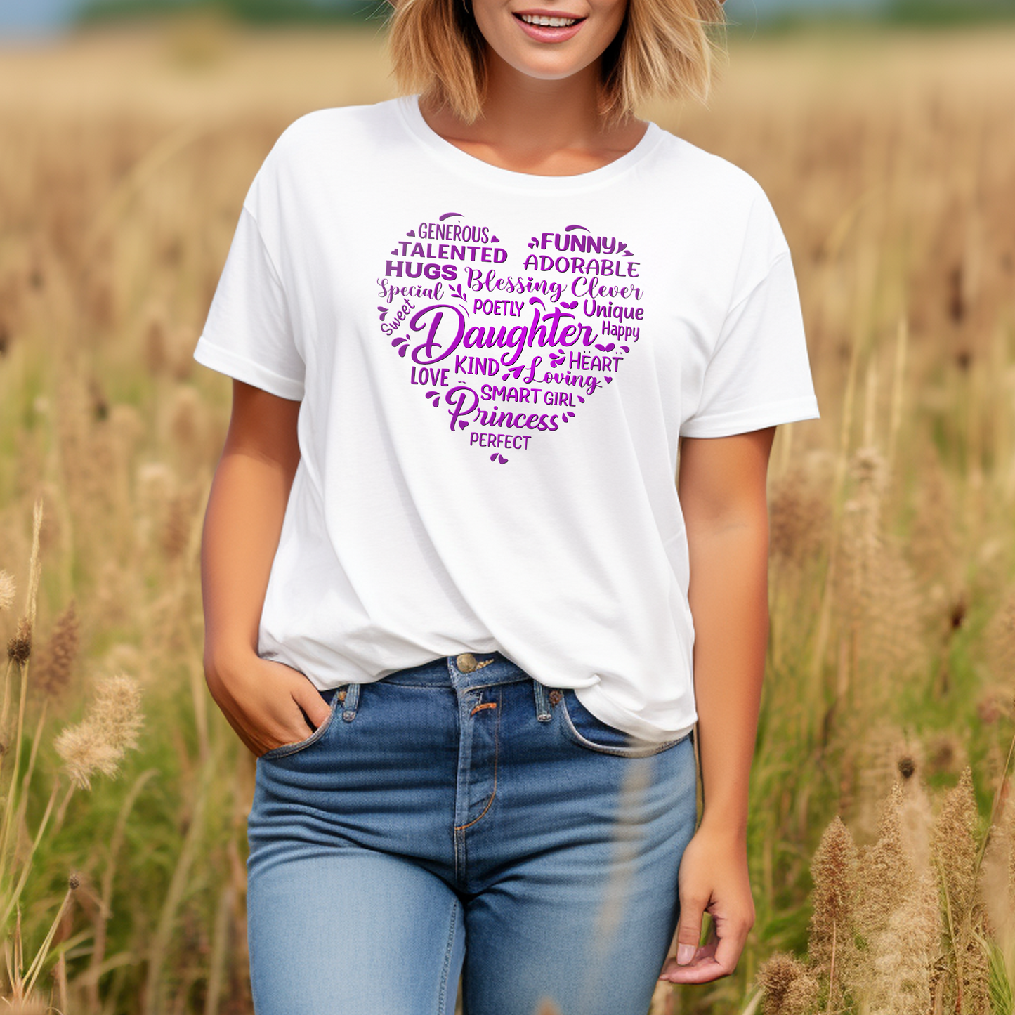 gifts for mom, gifts for dad, gifts for wife, gifts for husband, gifts for daughter, gifts for son, Word Cloud Jersey Short-Sleeve T-Shirt Gift For Daughter