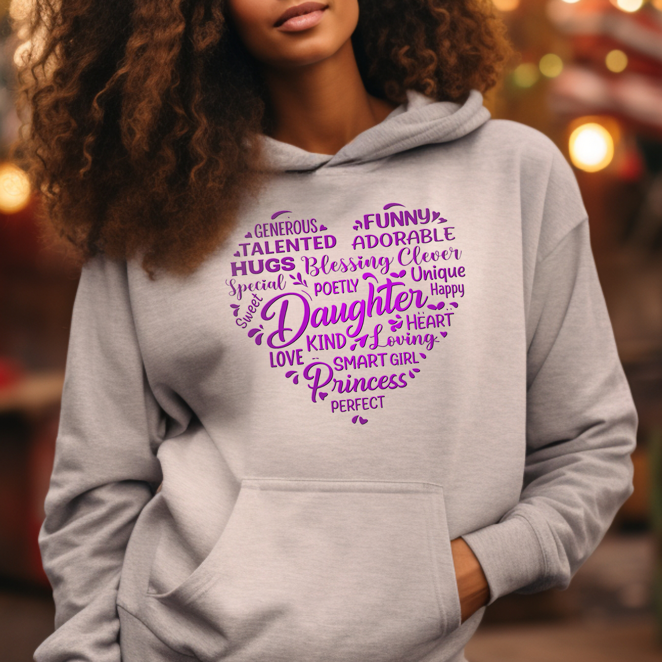 gifts for mom, gifts for dad, gifts for wife, gifts for husband, gifts for daughter, gifts for son, Word Cloud Pullover Hoodie Gift For Daughter