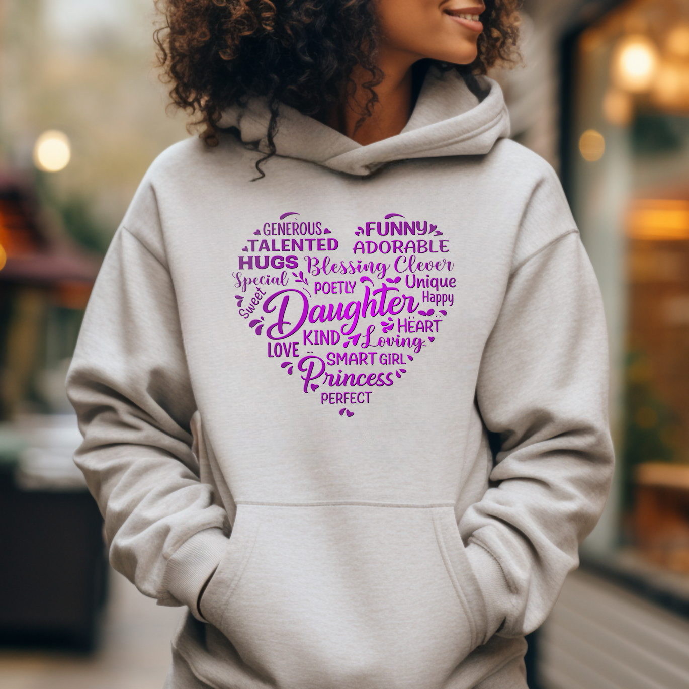 gifts for mom, gifts for dad, gifts for wife, gifts for husband, gifts for daughter, gifts for son, Word Cloud Pullover Hoodie Gift For Daughter
