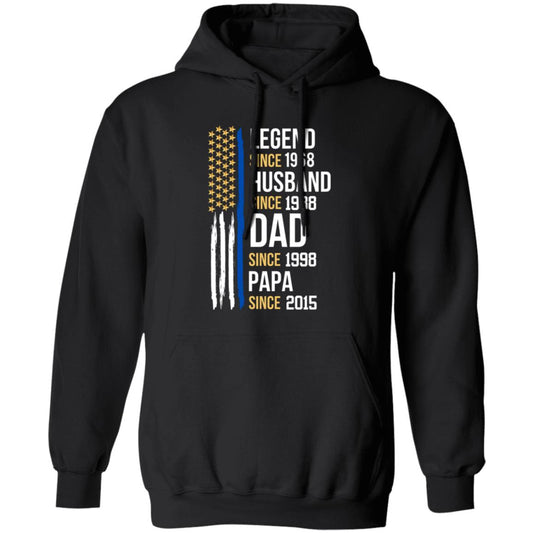 gifts for mom, gifts for dad, gifts for wife, gifts for husband, gifts for daughter, gifts for son,  Legend Husband Dad Papa Thin Blue Line Pullover Hoodie