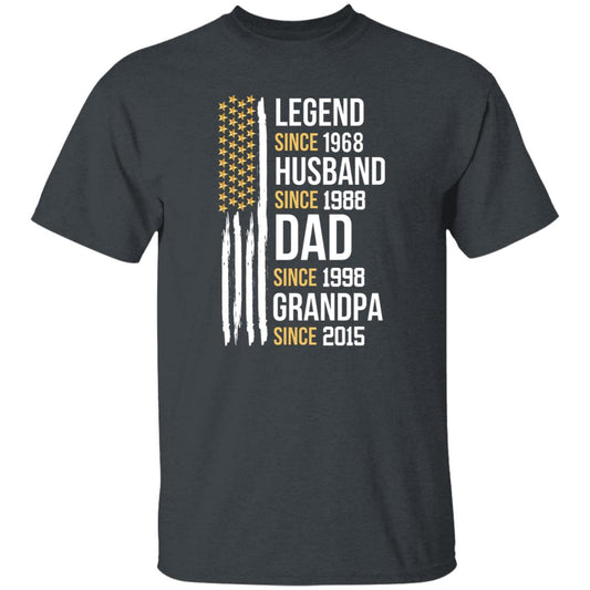 gifts for mom, gifts for dad, gifts for wife, gifts for husband, gifts for daughter, gifts for son, Personalized Legend Husband Dad Papa Thin Camo Line Gildan T-ShirtImage