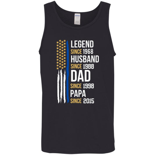 gifts for mom, gifts for dad, gifts for wife, gifts for husband, gifts for daughter, gifts for son, Personalized Legend Husband Dad Papa Cotton Tank Top 5.3 oz.