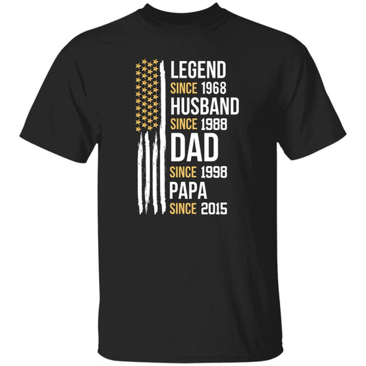 gifts for mom, gifts for dad, gifts for wife, gifts for husband, gifts for daughter, gifts for son, Personalized Legend Husband Dad Papa Gildan 5.3 oz. T-Shirt