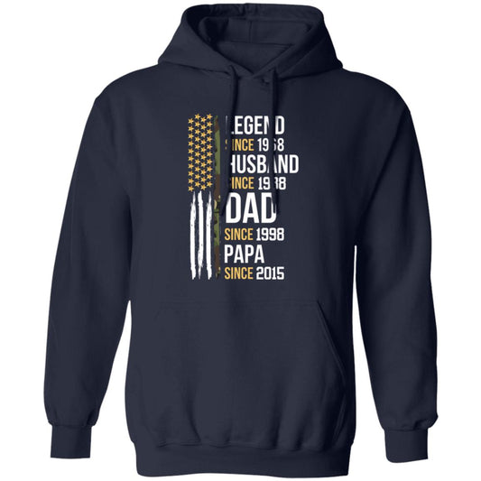 gifts for mom, gifts for dad, gifts for wife, gifts for husband, gifts for daughter, gifts for son, Personalized Legend Husband Dad Papa Camo Line Hoodie