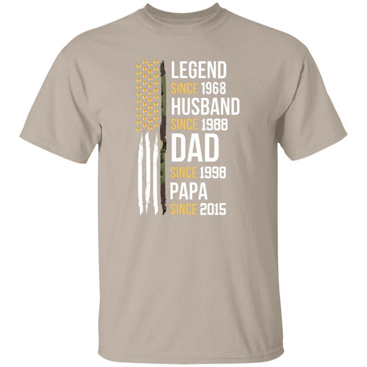 gifts for mom, gifts for dad, gifts for wife, gifts for husband, gifts for daughter, gifts for son, Personalized Legend Husband Dad Papa Thin Camo Line T-Shirt