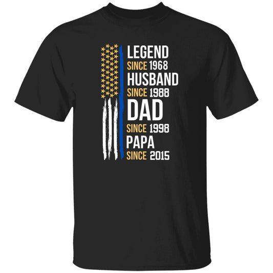 gifts for mom, gifts for dad, gifts for wife, gifts for husband, gifts for daughter, gifts for son, Personalized Legend Husband Dad Papa thin Blue Line T-Shirt