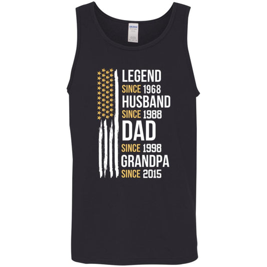 gifts for mom, gifts for dad, gifts for wife, gifts for husband, gifts for daughter, gifts for son, Personalized Legend Husband Dad Papa Thin Camo Line Tank Top