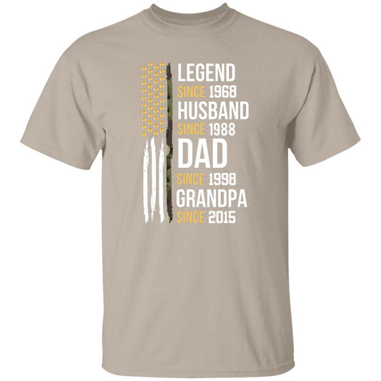 gifts for mom, gifts for dad, gifts for wife, gifts for husband, gifts for daughter, gifts for son,Personalized Legend Husband Dad Papa Thin Camo Line Gildan T-Shirt