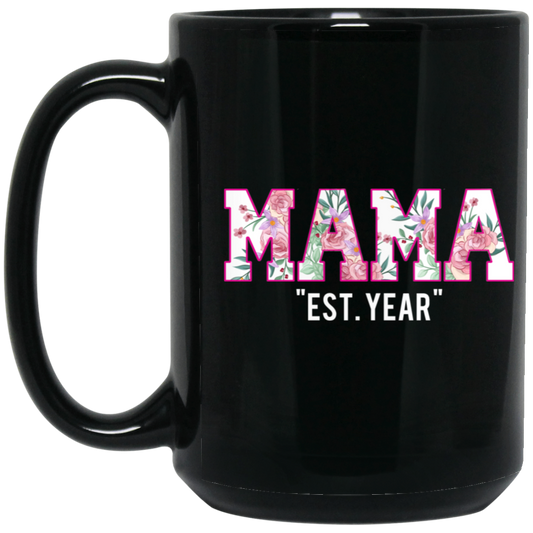 Personalized Mama 15oz Black Mug