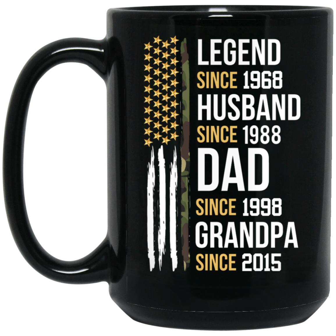 gifts for mom, gifts for dad, gifts for wife, gifts for husband, gifts for daughter, gifts for son, Personalize Legend Husband Dad Papa Thin Camo Line Black Mug