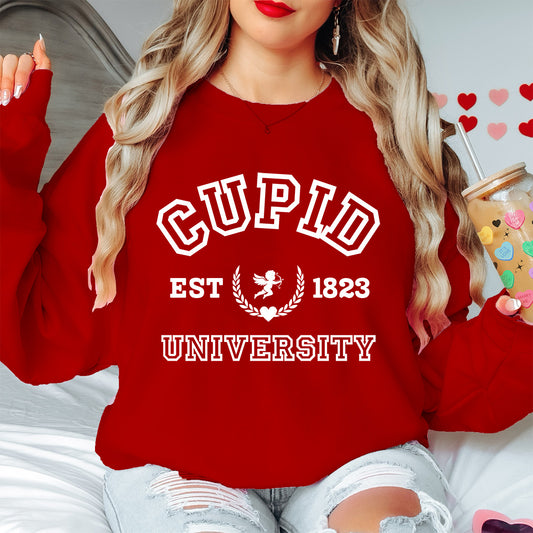 Cupid University Sweatshirt. Cute Valentine's Day gift, Great Birthday Gifts For Daughters, Great Congratulations Gifts, Great Fashion Gifts, Great Gifts For Daughters, Great Graduation Gifts For Daughter, Great Sweet 16 Gifts For Daughters, mother's day gifts, top 10 mother's day gift ideas, Sorority sister gift.