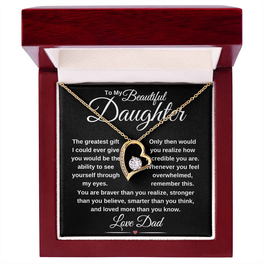 gifts for mom, gifts for dad, gifts for wife, gifts for husband, gifts for daughter, gifts for son, Forever Love Necklace To Daughter From Dad The Greatest Gift