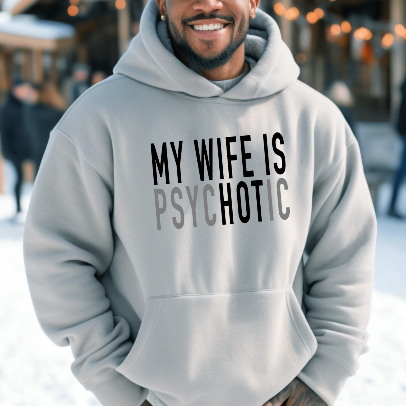 gifts for mom, gifts for dad, gifts for wife, gifts for husband, gifts for daughter, gifts for son, My Wife Is Psychotic Gildan Pullover Hoodie Gift For Husband