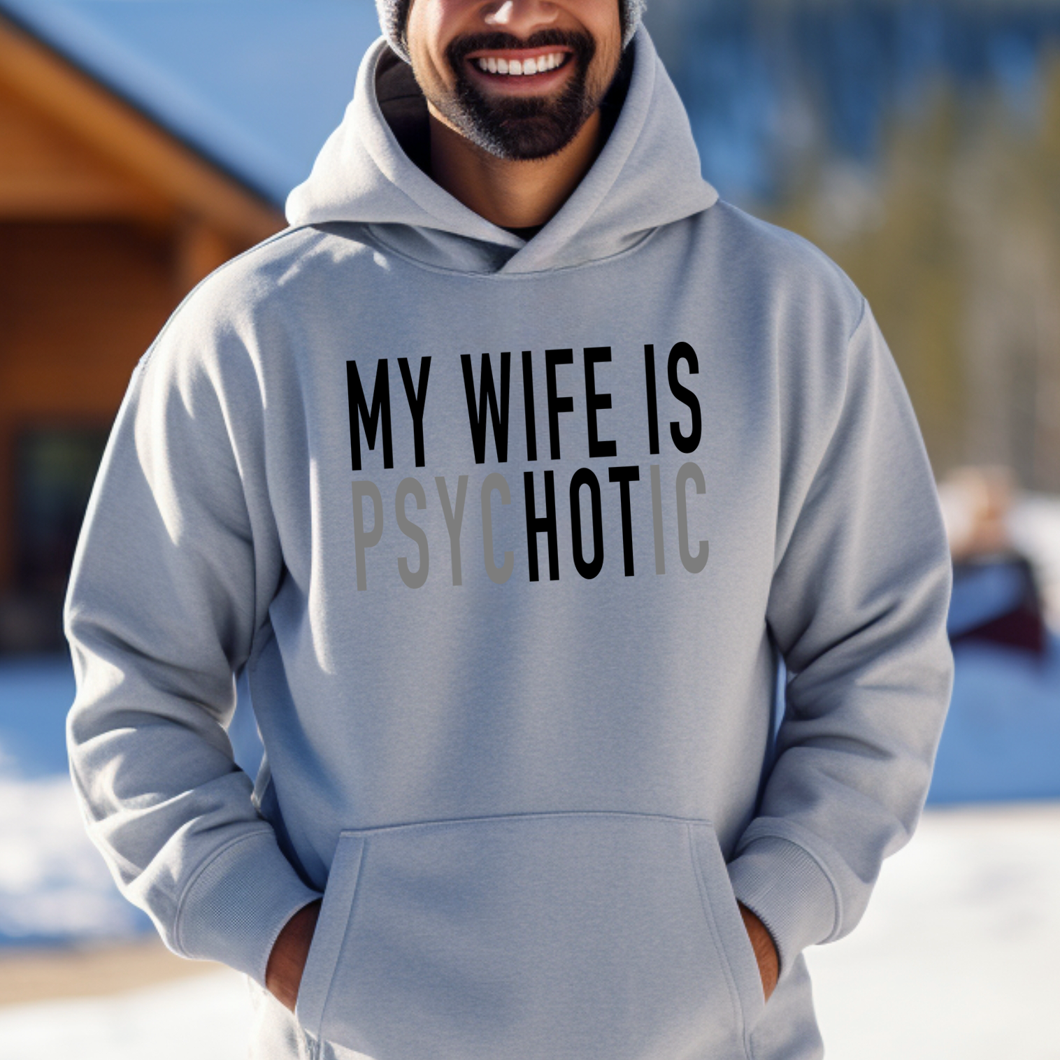 gifts for mom, gifts for dad, gifts for wife, gifts for husband, gifts for daughter, gifts for son, My Wife Is Psychotic Gildan Pullover Hoodie Gift For Husband