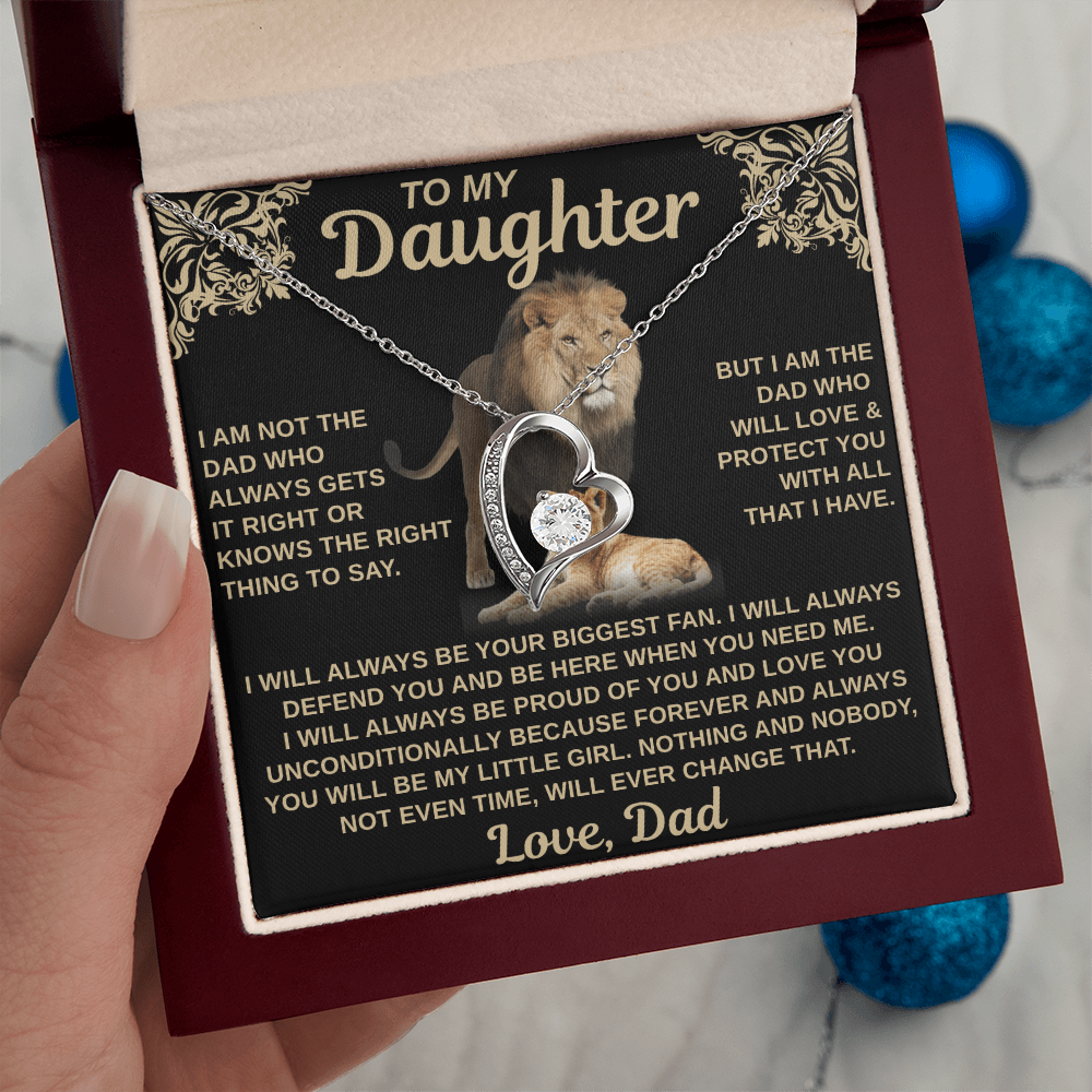 gifts for mom, gifts for dad, gifts for wife, gifts for husband, gifts for daughter, gifts for son, Forever Love Necklace To My Daughter I Am Not The Dad Who