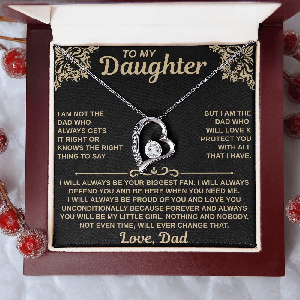 gifts for mom, gifts for dad, gifts for wife, gifts for husband, gifts for daughter, gifts for son, Forever Love Necklace To My Daughter I Am Not The Dad Who
