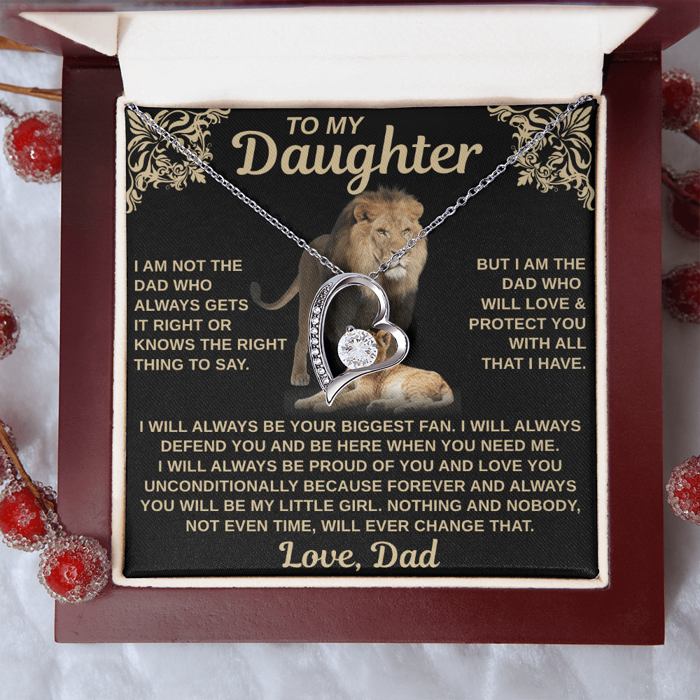 gifts for mom, gifts for dad, gifts for wife, gifts for husband, gifts for daughter, gifts for son, Forever Love Necklace To My Daughter I Am Not The Dad Who