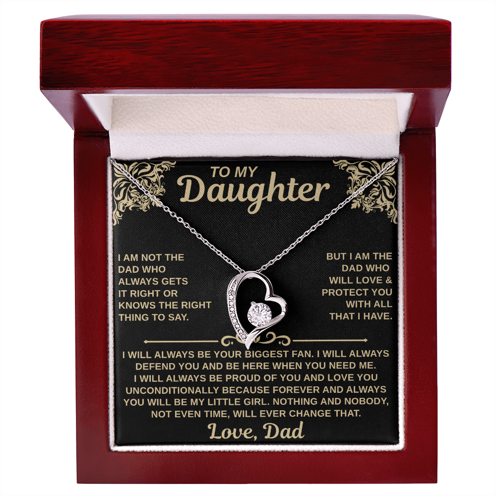 gifts for mom, gifts for dad, gifts for wife, gifts for husband, gifts for daughter, gifts for son, Forever Love Necklace To My Daughter I Am Not The Dad Who