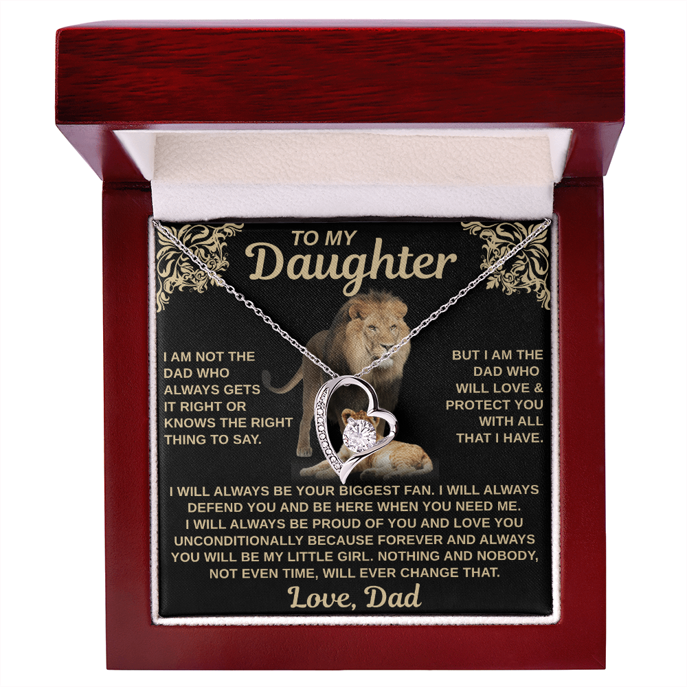 gifts for mom, gifts for dad, gifts for wife, gifts for husband, gifts for daughter, gifts for son, Forever Love Necklace To My Daughter I Am Not The Dad Who