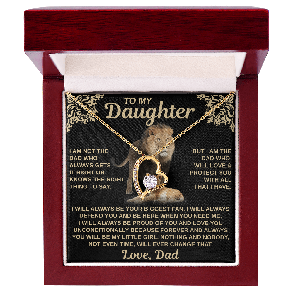 gifts for mom, gifts for dad, gifts for wife, gifts for husband, gifts for daughter, gifts for son, Forever Love Necklace To My Daughter I Am Not The Dad Who