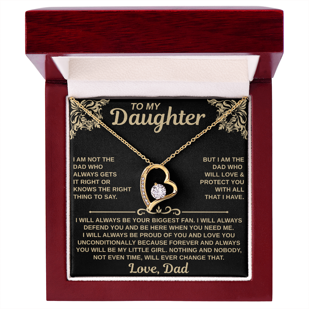 gifts for mom, gifts for dad, gifts for wife, gifts for husband, gifts for daughter, gifts for son, Forever Love Necklace To My Daughter I Am Not The Dad Who