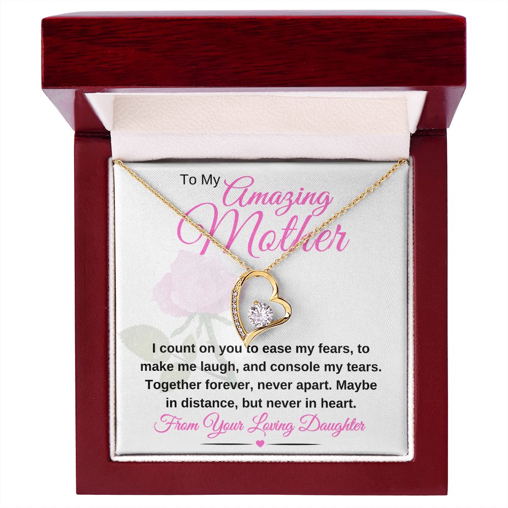 Forever Love pendant  14k white gold or 18k yellow gold finish.  Great Gifts For Mom, Great Gift Jewelry, Great Mothers Day Gifts, Great Jewelry Box, Mahogany Jewelry Box, top 10 mother's day gift ideas, simple mother's day gifts. best gift for mother's day, creative mother's day gifts, mother's day gifts from daughter
