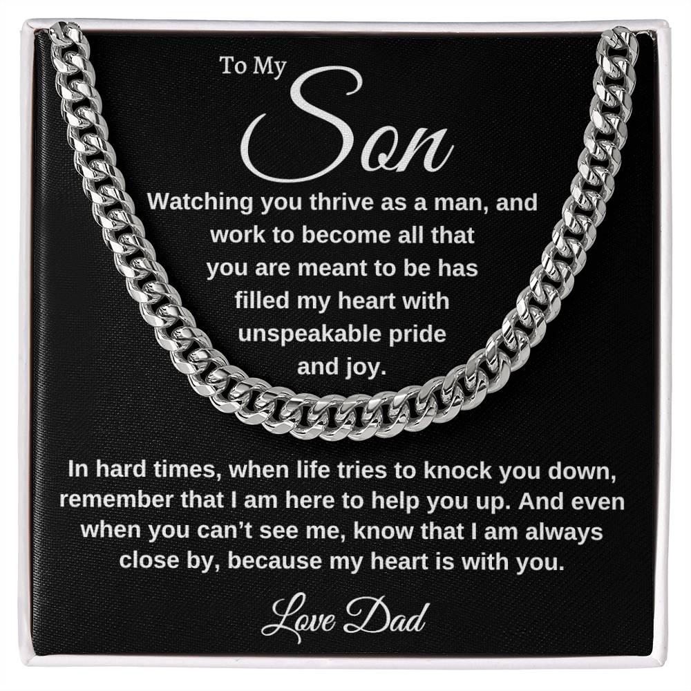 "To Our Amazing Son, Cuban link chain, 18k yellow gold, Great Birthday Gifts For Sons, Great Christian Gifts, Great Faith Gifts, Great Gift Jewelry and Watches, Great Congratulations Gifts, Great Gifts For Son, Great Graduation Gifts For Son, Great Jewelry Box, Great Personalized Gifts, Great Sweet 16 Gifts For Son