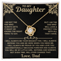 gifts for mom, gifts for dad, gifts for wife, gifts for husband, gifts for daughter, gifts for son, Love Knot Necklace To My Daughter I Am Not The Dad Who