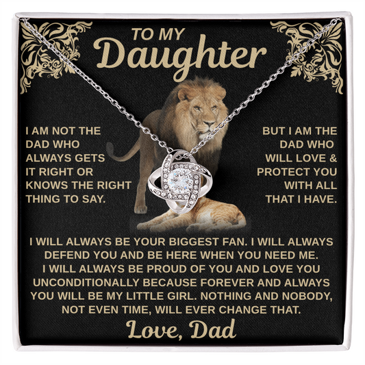 gifts for mom, gifts for dad, gifts for wife, gifts for husband, gifts for daughter, gifts for son, Love Knot Necklace To My Daughter I Am Not The Dad Who