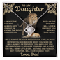 gifts for mom, gifts for dad, gifts for wife, gifts for husband, gifts for daughter, gifts for son, Love Knot Necklace To My Daughter I Am Not The Dad Who