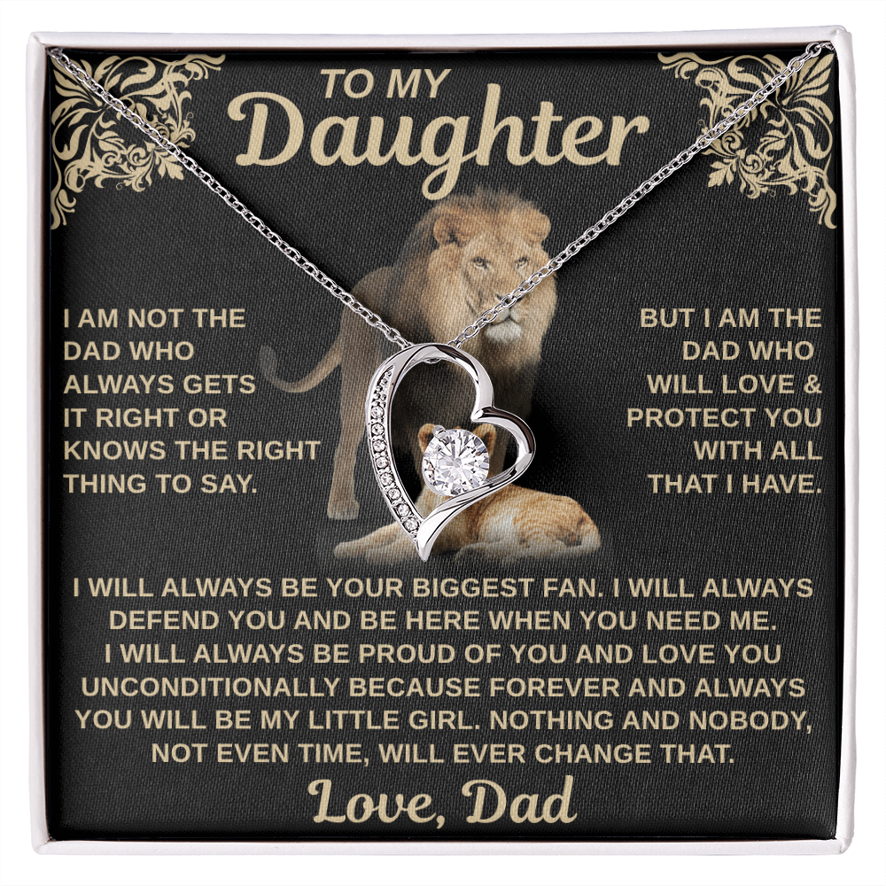 gifts for mom, gifts for dad, gifts for wife, gifts for husband, gifts for daughter, gifts for son, Forever Love Necklace To My Daughter I Am Not The Dad Who