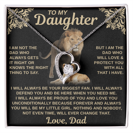 gifts for mom, gifts for dad, gifts for wife, gifts for husband, gifts for daughter, gifts for son, Forever Love Necklace To My Daughter I Am Not The Dad Who