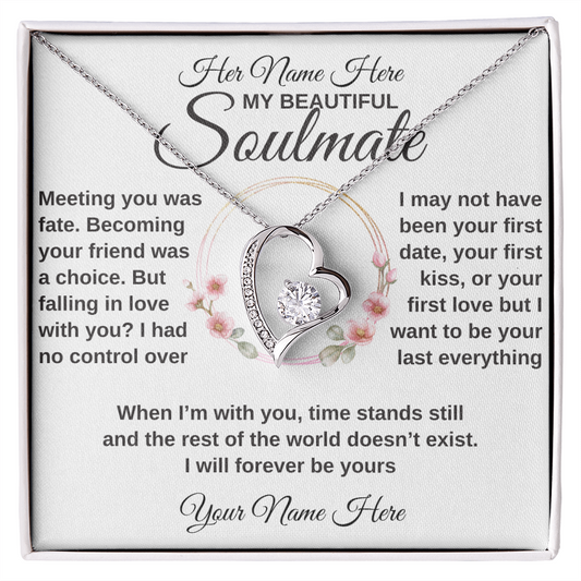 gifts for mom, gifts for dad, gifts for wife, gifts for husband, gifts for daughter, gifts for son, Personalized Forever Love Necklace To My Soulmate 
