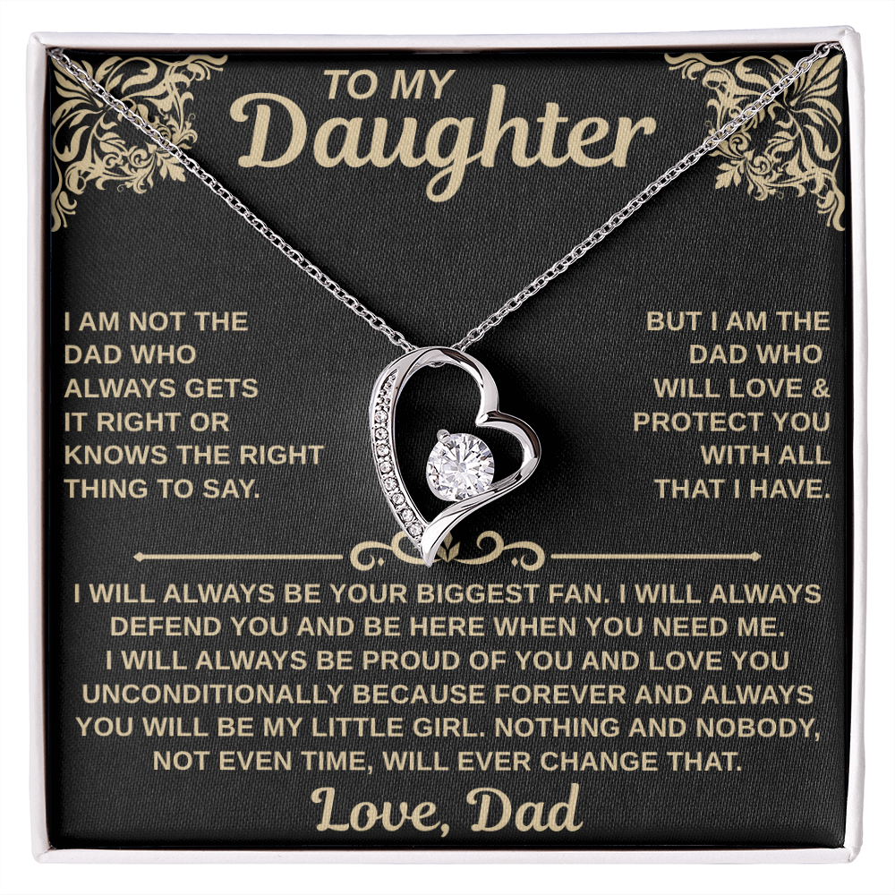 gifts for mom, gifts for dad, gifts for wife, gifts for husband, gifts for daughter, gifts for son, Forever Love Necklace To My Daughter I Am Not The Dad Who