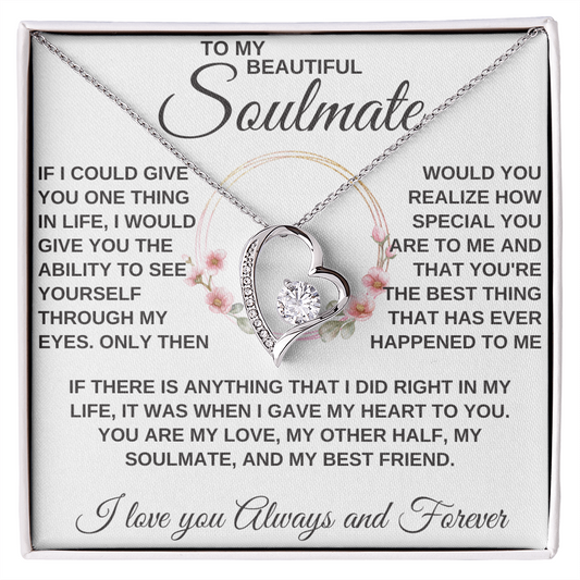 gifts for mom, gifts for dad, gifts for wife, gifts for husband, gifts for daughter, gifts for son, Forever Love Necklace Soulmate If There's Anything I Did
