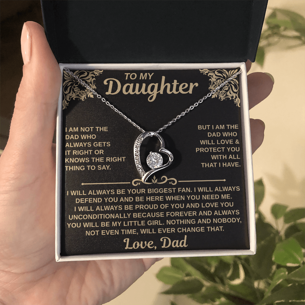 gifts for mom, gifts for dad, gifts for wife, gifts for husband, gifts for daughter, gifts for son, Forever Love Necklace To My Daughter I Am Not The Dad Who