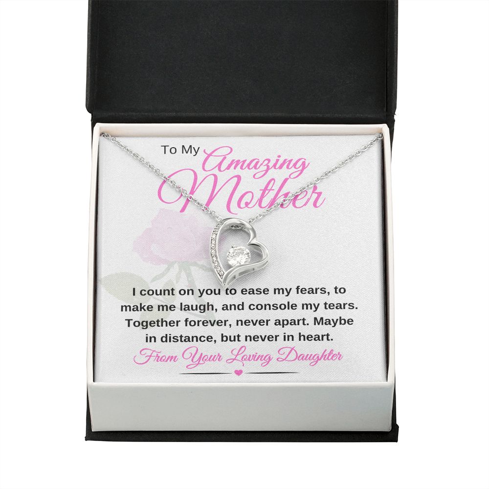 Forever Love pendant  14k white gold or 18k yellow gold finish.  Great Gifts For Mom, Great Gift Jewelry, Great Mothers Day Gifts, Great Jewelry Box, Mahogany Jewelry Box, top 10 mother's day gift ideas, simple mother's day gifts. best gift for mother's day, creative mother's day gifts, mother's day gifts from daughter